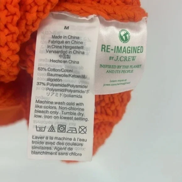 J Crew Womens Orange Cable Knit Sweater, M - Picture 5 of 5